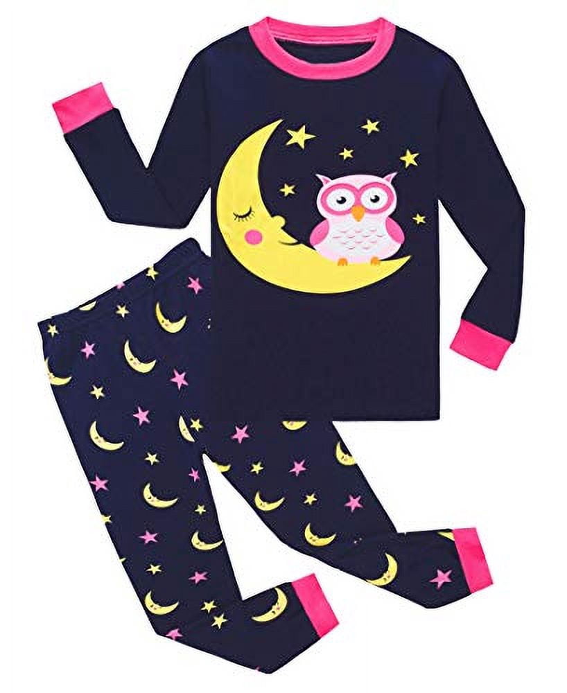 Pyjama à Manches Longues pour Grandes Filles Owl 100 % Coton Taille 8