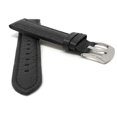 thumbnail image 2 of Extra Long (XL), 24mm Classic Leather Buffalo Pattern Watch Strap Band, Stainless Steel Buckle, 2 of 7