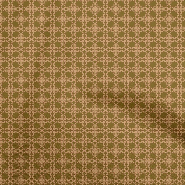 oneOone Silk Tabby Brown Fabric Geometric Sewing Material Print Fabric By The Yard 42 Inch Wide