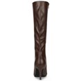 thumbnail image 4 of Unique Bargains Women's Pointed Toe Side Zip Stiletto Heel Knee High Boots, 4 of 7