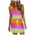 thumbnail image 2 of SMihono Robe d'Été Grande Taille pour Femmes 2023 Mode Femmes Décontractée Col en V Sans Manches Imprimé Teinture sur Nœuds Poches Gilet Robe Mini, 2 of 6