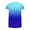 thumbnail image 4 of Besolor Hauts d'Été pour Femmes Tendance Dégradé Plissé Manches Courtes Chemises Décontractées Grande Taille Col Rond Blouse Habillée, 4 of 5