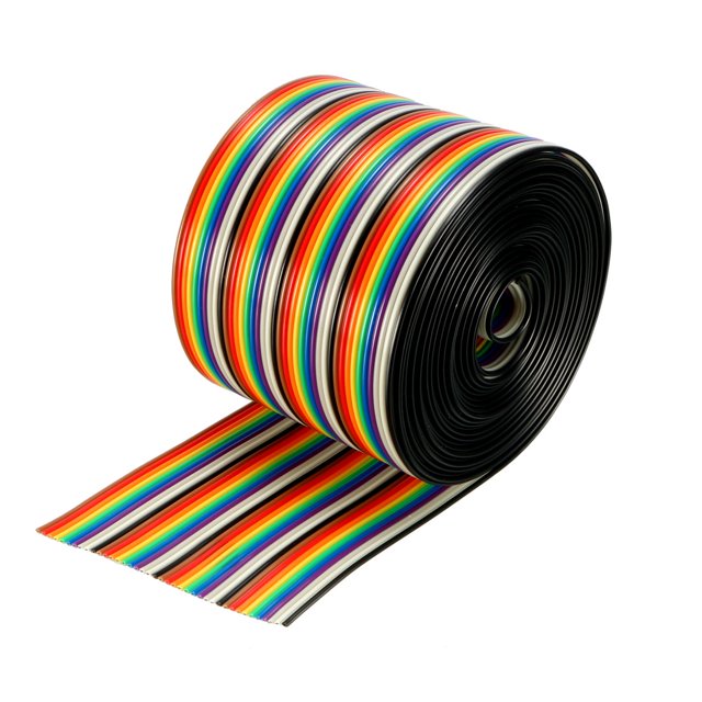 Unique Bargains Flat Ribbon Cable 40P Rainbow IDC Wire 1.27mm Pitch 3 Meters Long