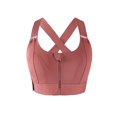 thumbnail image 1 of Langgg Front Zipper Sports Bra Comfortable Compression Fit Gym Athletic Support Breathable Sports Bras Vest Red XL, 1 of 6