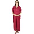 thumbnail image 4 of Bimba Maternity Hospital Kaftan With Belt Rayon Nursing Night Gown| Front & Back Buttons, 4 of 8