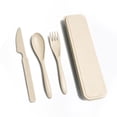 thumbnail image 4 of fastboy Ensemble de Vaisselle 1/2/3/5 Portable Réutilisable Coloré Kit de Couverts pour Enfants Intérieur Extérieur Randonnée Vacances Vaisselle Beige 1 Pce, 4 of 6