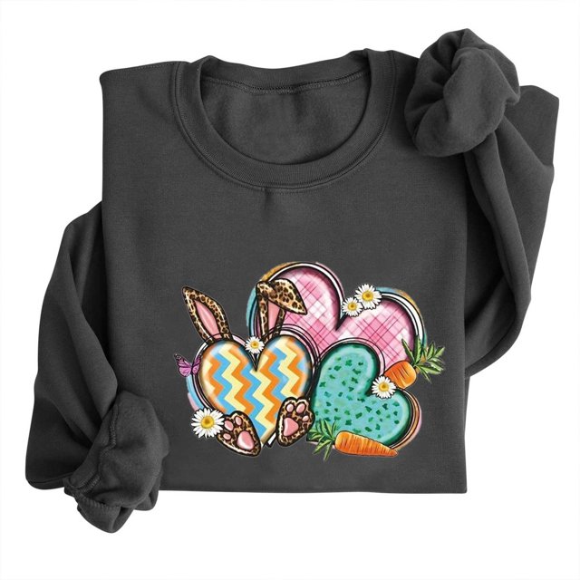 EGNMCR Easter T-Shirt Imprimé T-Shirts Graphiques pour Femmes Chemises pour Femmes T-Shirt à Col Rond pour Femmes Easter Imprimé Haut à Manches Longues Chandails T-Shirts pour Femmes