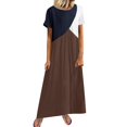thumbnail image 1 of Ketyyh-chn99 Robes d'Été pour Femmes Grande Taille Robe Élégante pour Femme Robe de Fête Robe de Plage Robe Décontractée d'Automne Ample Mini-Robe Brun,3TG, 1 of 5