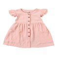 thumbnail image 1 of Toddler Girls Solid Color Dress Summer Ruffle Linen Baby Mini Skirt Cqh, 1 of 6