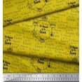 thumbnail image 2 of Soimoi Yellow Poly Georgette Fabric To Travel Is To Live Text Decor Fabric Printed Yard 52 Inch Wide, 2 of 2