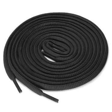 INSPIRE CHIC Unisex 2 Pairs Half Round Oval Elastic Shoelaces for Boots Athletic Sneakers Black 130 cm/51"