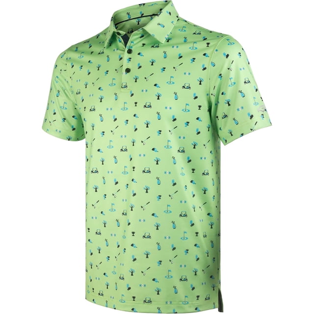 Polos de Golf pour Hommes à Manches Courtes, Évacuation de l'Humidité, Coupe Sèche, Motifs Imprimés, Polo de Performance à Col, Polos de Golf pour Hommes