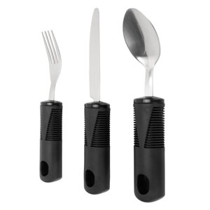 Ustensiles pondérés, prévenir le tremblement de couteau Steak Ensemble d'ustensile adaptatif Bords arrondis Soupe de soupe pour Parkinson