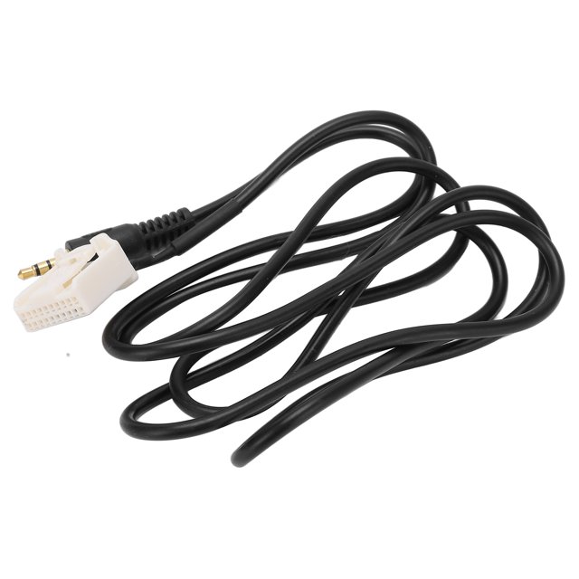 Audio Input Adapter, Black Perfect Fit 3.5mm Car Audio Input Cable 1m Length Replacement for Tacoma Highlander Yaris for Cellphone for MP3 MP4