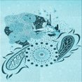 thumbnail image 1 of Ahgly Company Machine Washable Indoor Square Transitional Electric Blue Area Rugs, 6' Square, 1 of 7