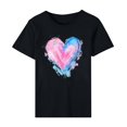 thumbnail image 5 of Diufon Hauts de la Saint-Valentin pour Femmes Décontracté Tendance Manches Courtes Col Rond Chemisier Imprimé Graphique Mignon, 5 of 5