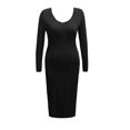 thumbnail image 4 of 2025 Robe de Maternité à Manches Longues Robes d'Été pour Femmes Col en V Tricot Extensible Robe pour Femmes Robes Chandail d'Été Grossesse, 4 of 4