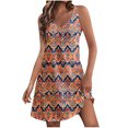 thumbnail image 2 of Ovzne Robes pour Femmes Robe de Plage Décontractée pour Femmes avec Poches Été Boho Robe de Plage Robe T-Shirts Robe Col en V Ample Robes Débardeur Robe d'Été Imprimée Liquidation, 2 of 7