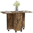 thumbnail image 1 of HOMCOM Foldable Dining Table, Rolling Kitchen Table with Drawers, Cabinet, 1 of 10