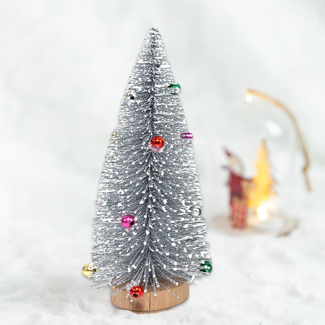 Desktop Miniature Pine Tree ,Small Christmas Tree,Mini Christmas Tree,Tabletop Small Pine Tree Decor ,Christmas Tree Toppers , Bottle Brush Fake Trees with Wooden Base for Tabletop Decorative