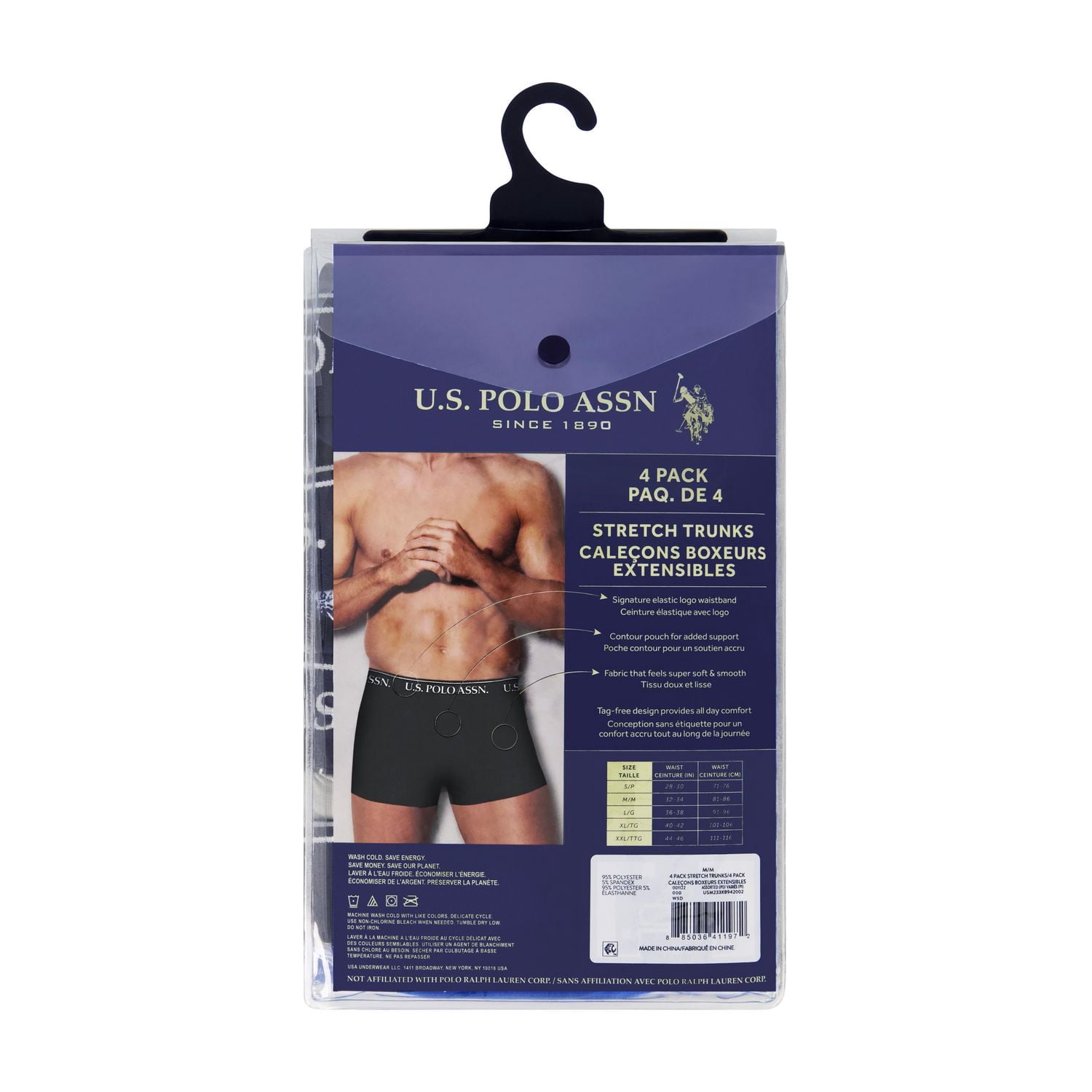 Paq. de 4 caleçons boxeurs ultradoux U.S. POLO ASSN. pour hommes