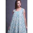 thumbnail image 4 of Bimba Nuisettes en Coton Bleu Bébé à Imprimé Empreintes d'Oiseau et Canard pour Femmes, Robe Sans Manches, Vêtement de Nuit, Robe Maxi, Très Grand, 4 of 6