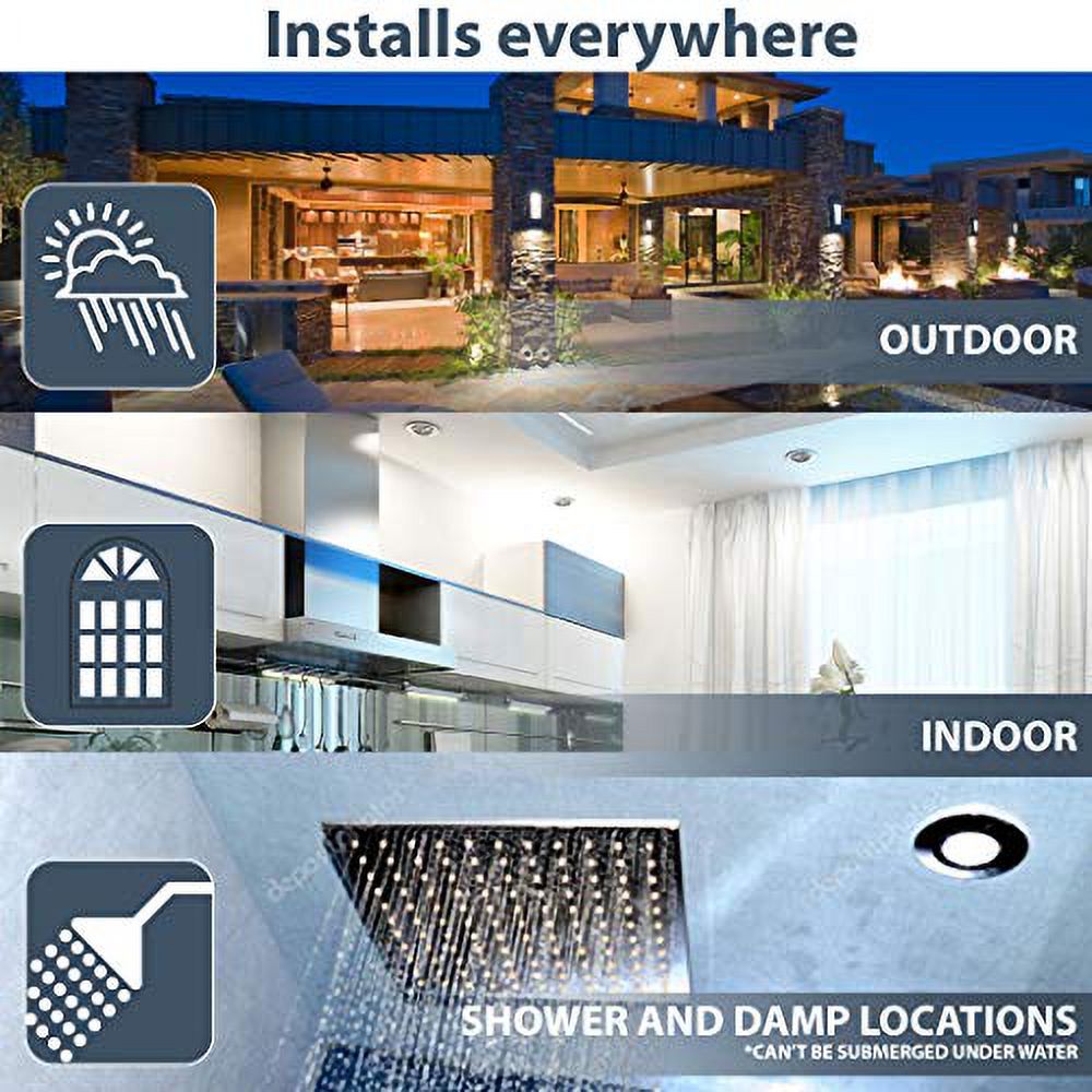 Luminaire encastré profilé DEL 6 po, ensemble de 24, Pour plafonds isolés et non isolés, Intensité réglable, 15W = 90W, 1125 lumens, 4000K (Blanc Froid) grande boîte de jonction, système de connexion
