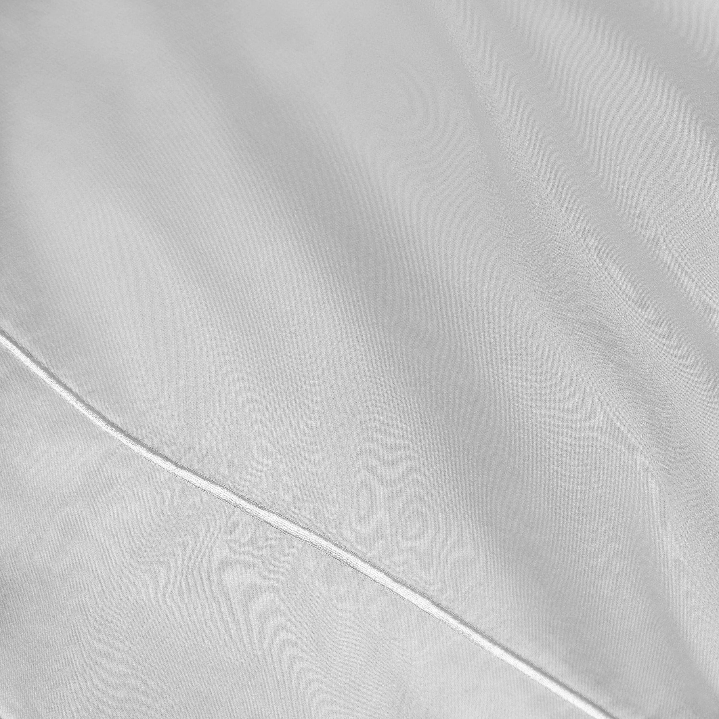 Ensemble de draps pour lit adulte en coton égyptien gris 600 contexture, 4 pièces, hotel style, grand lit - Poche profonde