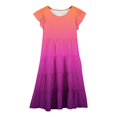 thumbnail image 4 of FhsagQ Robes Filles Été Dégradé Col Rond Manches Volantées Ligne à Étages Robe Décontractée Respirante Confortable Robe Ludique pour Enfants Tout-Petits Fête d'Anniversaire Tenue Quotidienne 8-9 Ans, 4 of 5