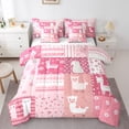 thumbnail image 1 of YST Ensemble de Douillette Cartoon Alpaca, Patchwork Kawaii d'Animaux à Carreaux, Polyester, Format Simple (7 Pcs), 1 of 5