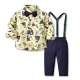 thumbnail image 2 of Baby Boy Spring Outfits Boys Spring Long Sleeve&Strap Pants Suit Outfit for Baby Toldders Printing, Photography Performance Set Baby Boy Gift Set, 2 of 10