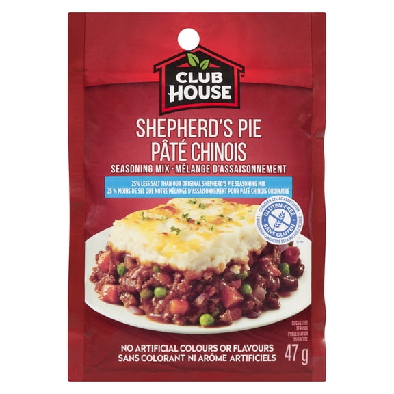 Club House, Dry Sauce/Seasoning/Marinade Mix, Shepherd's Pie, Less Salt, Gluten Free