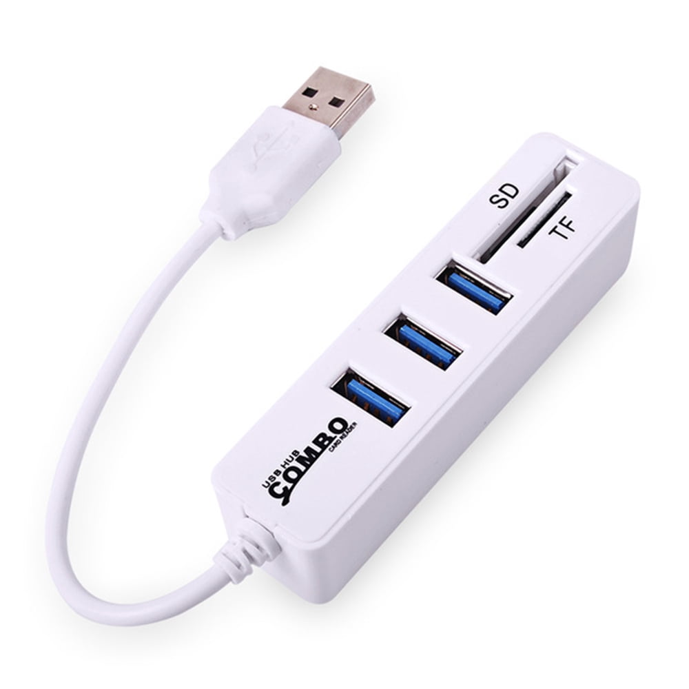 Yeacher JDL-HSD5 USB Hub Combo Splitter 3/6 Ports Optional USB 2.0 High Speed Mini 2 In 1 TF Card Reader for Laptop Computer