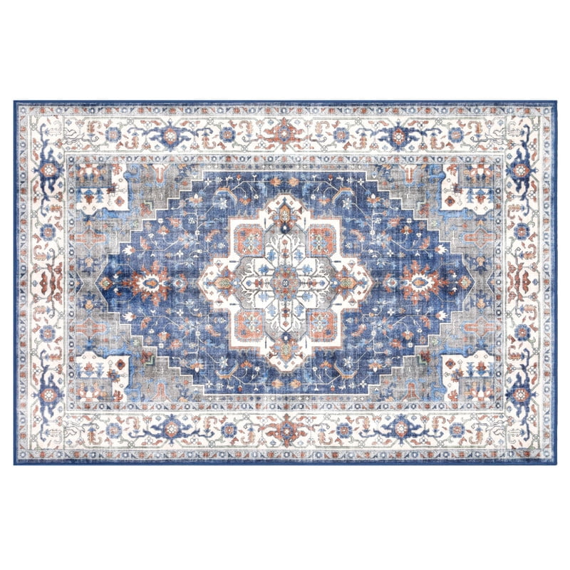 Blue Red Office Rug Marina Decoration Non-Slip Backing Safety Soft Carpet Floor Area Rug ...