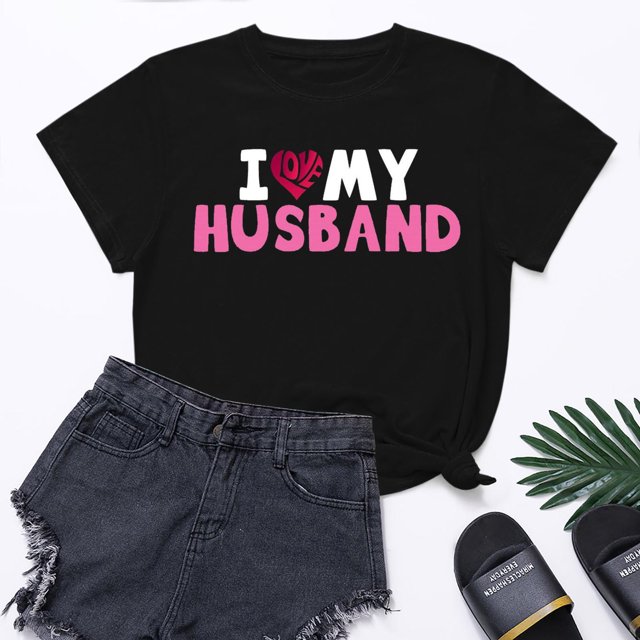 Meichang T-Shirts de la Saint-Valentin pour Femmes, Hauts Mignons avec Motif Cœur, Manches Courtes, Col Rond, Coupe Ample