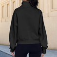 thumbnail image 4 of Stand Collar Fall Clothes Half Zip Women Solid Color Daily Outfit (Coffee XL), 4 of 6
