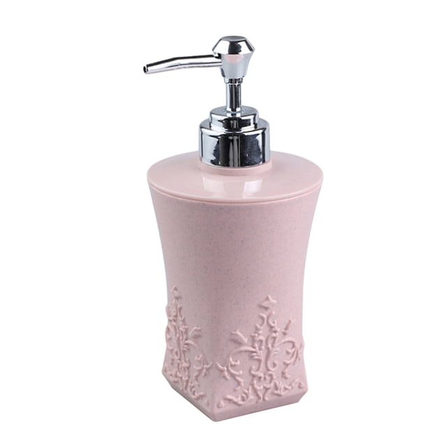EeaseCA 400ML Round Carved Refillable Empty Plastic Pressing Container Bottles Cream Lotion Dispenser for Shower Gel Hand Washer DIY
