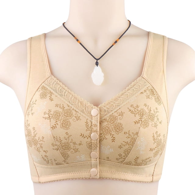 Qertyioot Women's Plus Size Bra,Casual Lace Shaping Cup Plus Size Extra-Elastic Wirefree Underwear