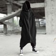 thumbnail image 2 of Men‘s Personality Dark Style Full Body Zipper Long Hooded Sweater Jacket, 2 of 6