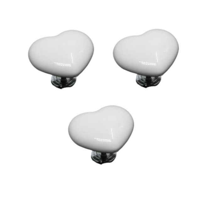 Xingzhi 3pack/lot Colorful Heart And Fish Shaped Handle For Wardrobe Cabinet Easy To Install And Operate White large size