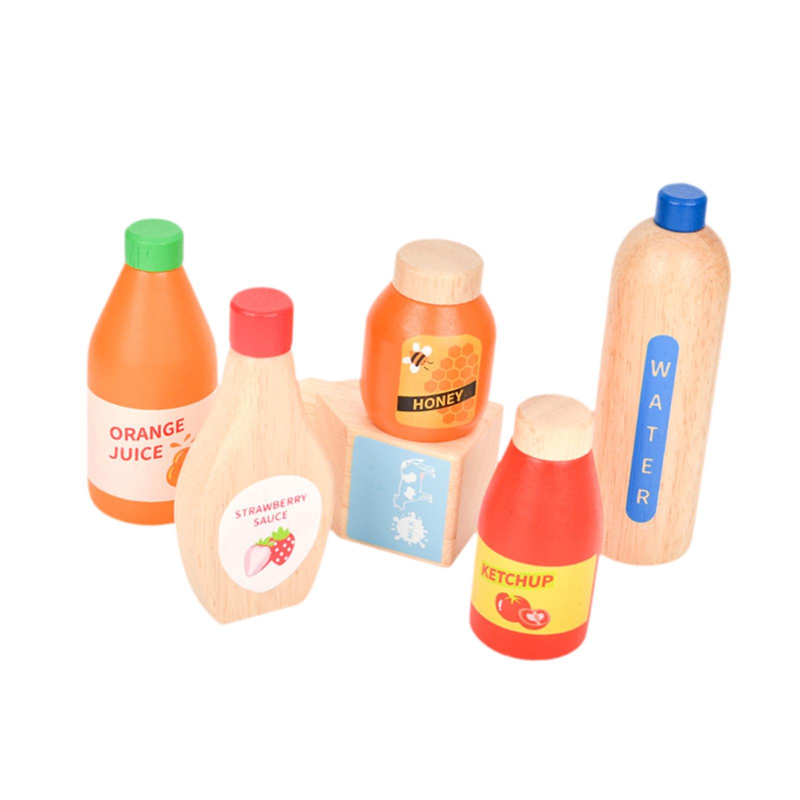 Ruiboury Playhouse Kitchen Toys Role Playing Fun With Small Food Wooden Toys Drinks Fresh Play Set For Kids Holiday. Milk Water