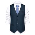 thumbnail image 1 of EGNMCR Débardeurs Homme Homme Uni Mode Rétro avec Poches Bouton Col en V Débardeurs Hauts Blouse, 1 of 9