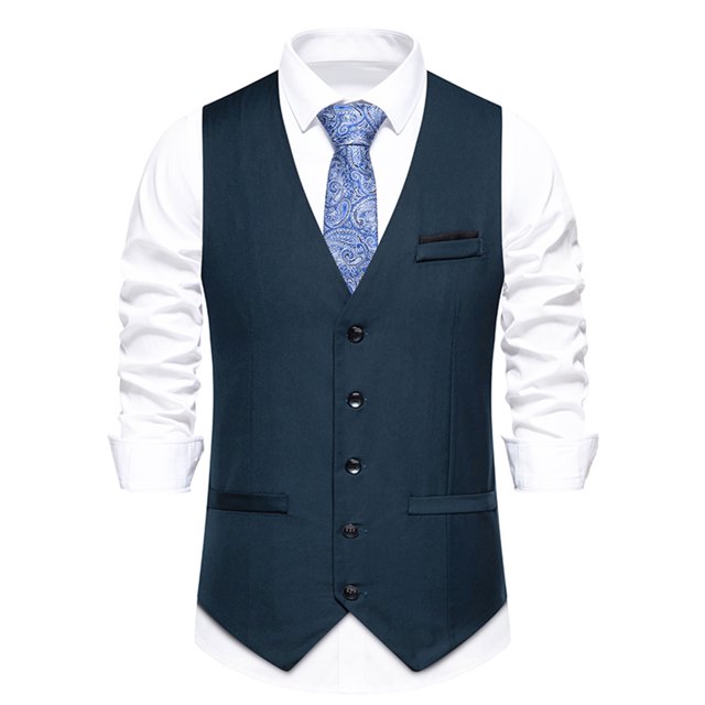 EGNMCR Débardeurs Homme Homme Uni Mode Rétro avec Poches Bouton Col en V Débardeurs Hauts Blouse