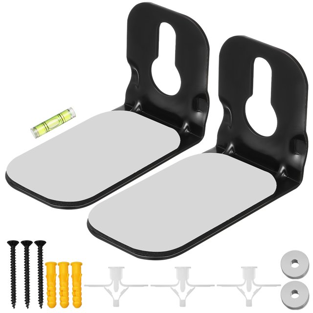 1 Pair Soundbar Wall Bracket Universal Mounting Bracket for Home Audio System with Adhesive