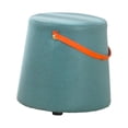 thumbnail image 3 of Abbracc Portable Round Ottoman Changing Shoes Stool Bench with Handle Space-Saving Solid Lake Blue, 3 of 9