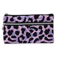 thumbnail image 1 of Pen+Gear Leopard Print Pencil Pouch in Purple with 2 Zip Compartments, 1 of 5