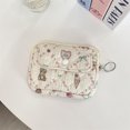thumbnail image 1 of Cute Cartoon Floral Quilted Coin Purse Mini Canvas Wallet Multi-Functional Storage Bag Women Makeup Lipstick Bags Jewelry Packing Bag, 1 of 4