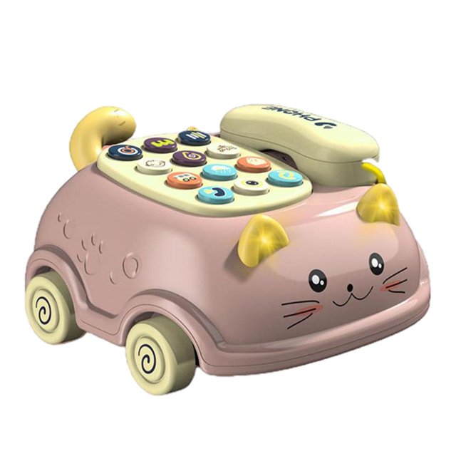 Children's Simulation Telephone Training Creative 's Language Ability Cute Cartoon Unisex Children - Pink, 14x17cm