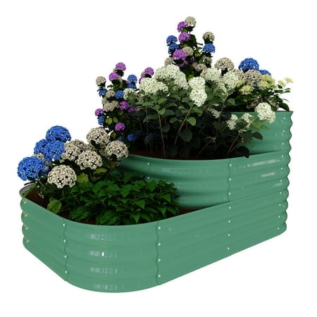BeesClover Galvanized Steel Raised Garden Bed Kit, 30" Deep Root Planter Box for Vegetables, Herbs & Flowers, Easy Assembly