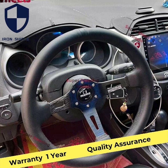 13 inch Universal Deep Dish Racing MOMO Steering Wheel Car Leather Steering Wheel -